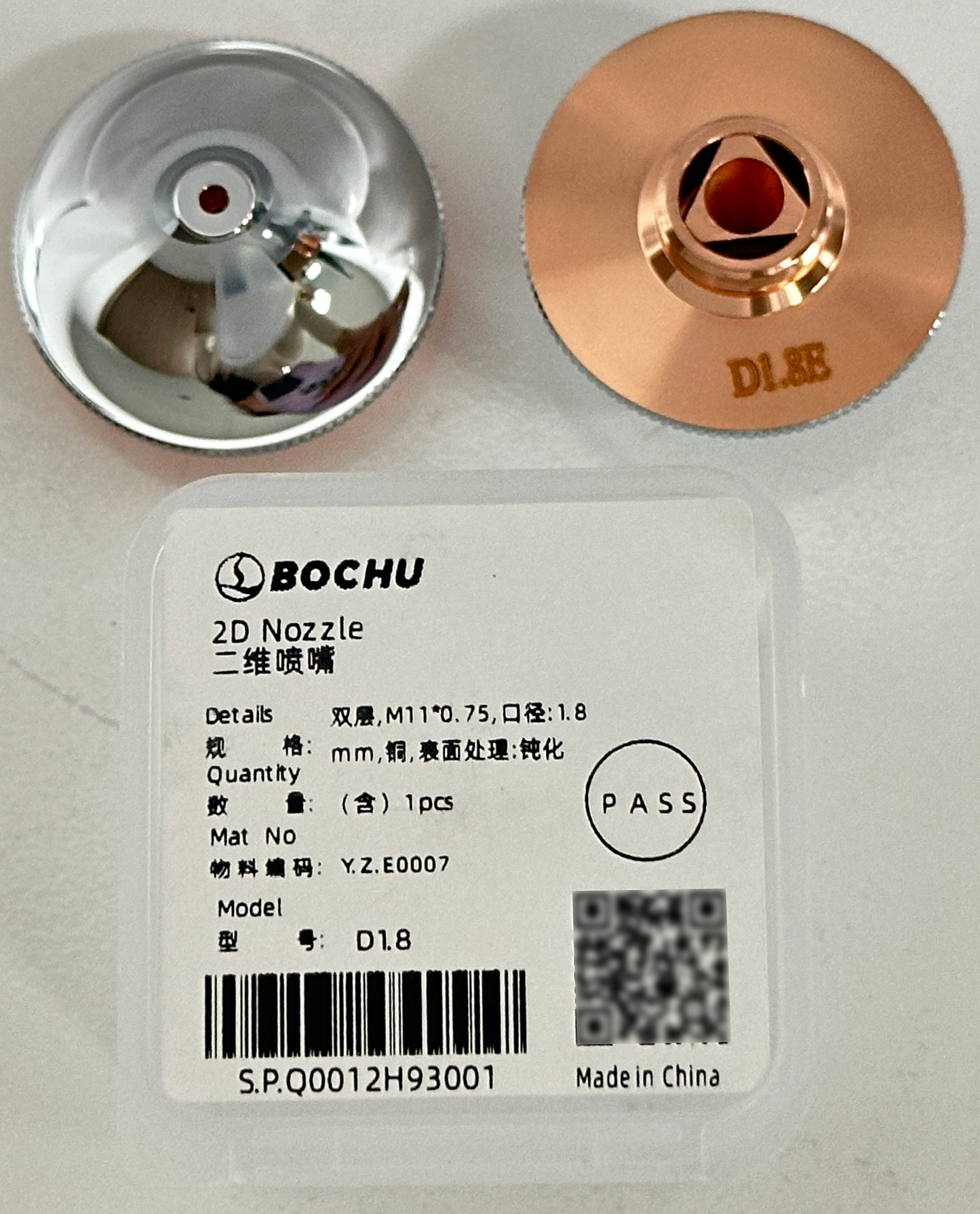 BOCHU BOCI Original Single/Double 2D Nozzles M11*0.75 D28E Double 1.8mm （Y.Z.E0007） cutting nozzles
