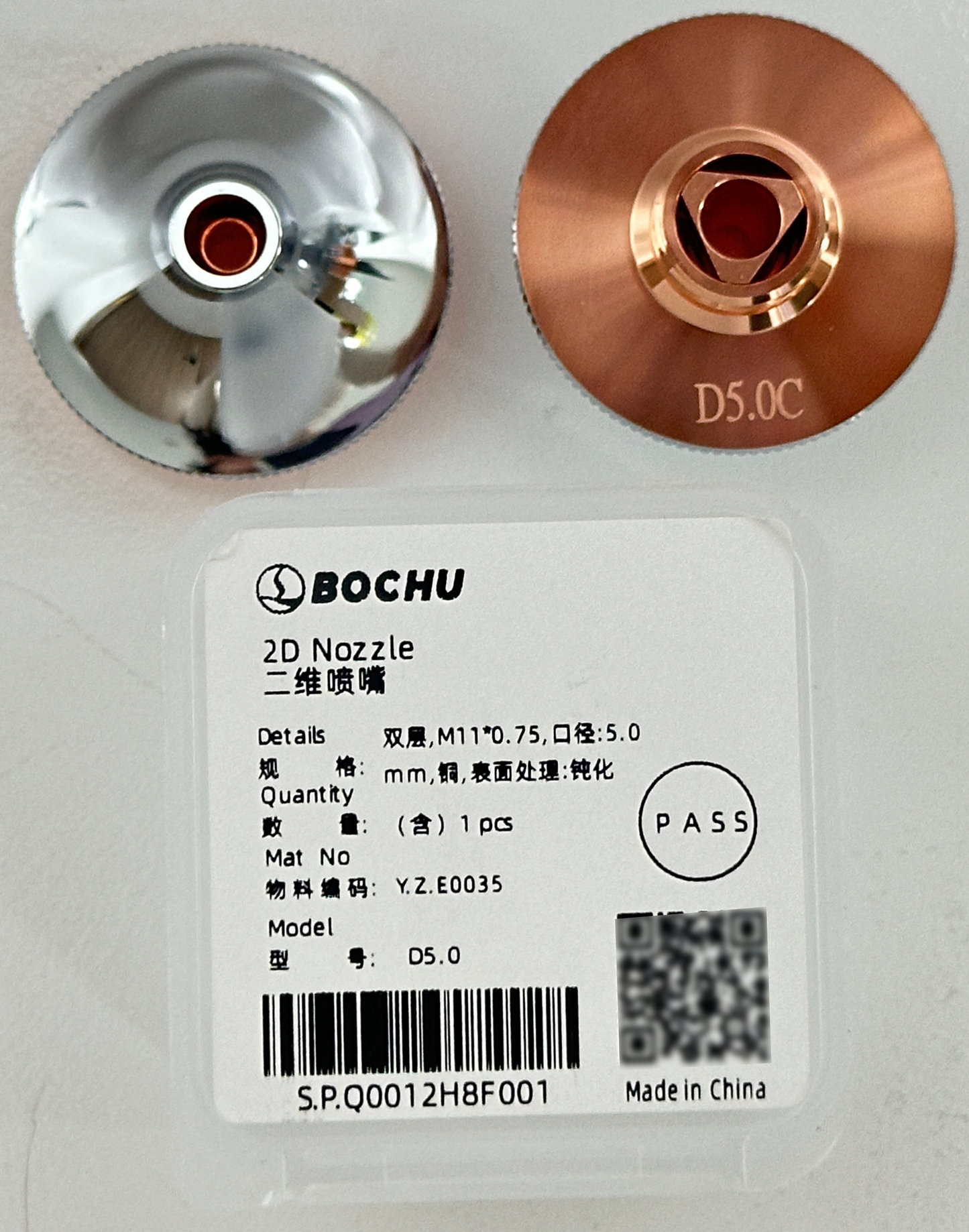BOCHU BOCI Original Single/Double 2D Nozzles M11*0.75 D28C Double 5.0mm（Y.Z.E0035） cutting nozzles