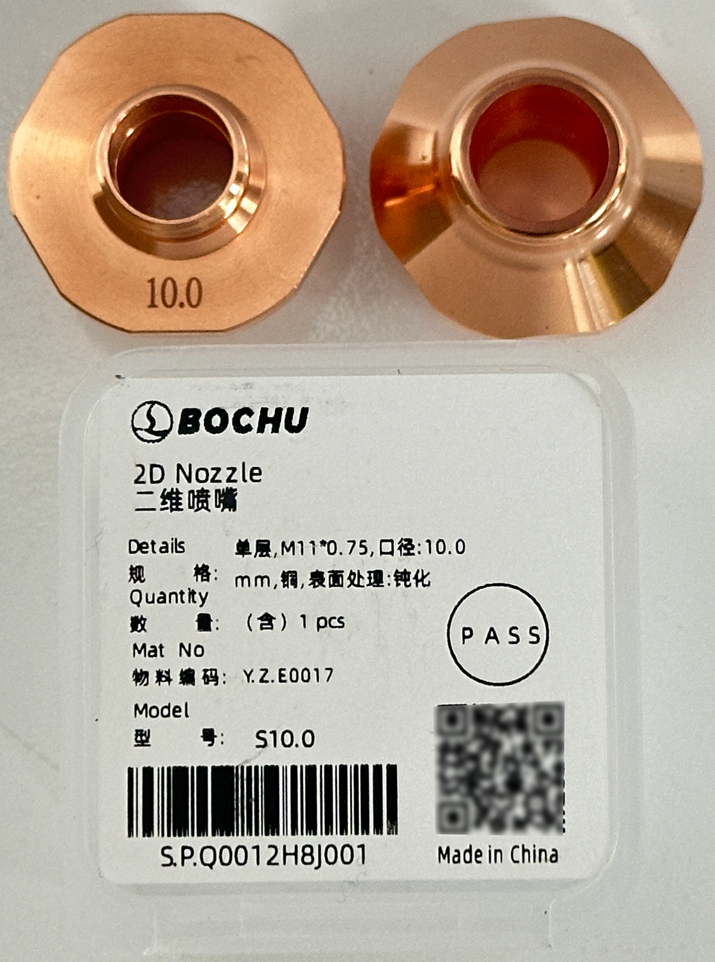 BOCHU BOCI Original Single/Double 2D Nozzles M11*0.75 D28 Ordinary Without Steps Single 10.0mm（Y.Z.E0017） cutting