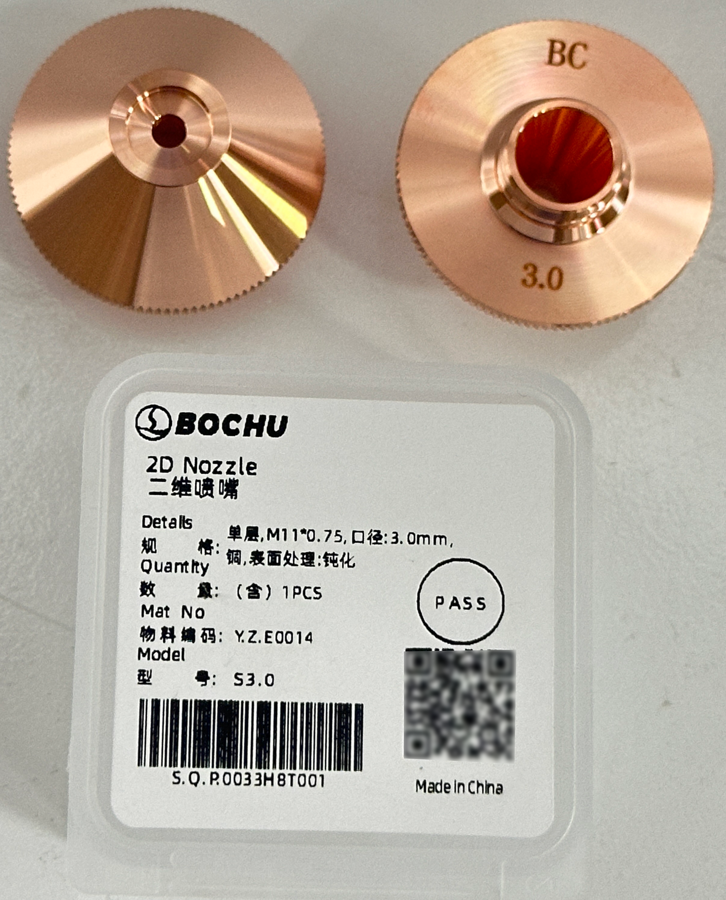 BOCHU BOCI Original Single/Double 2D Nozzles M11*0.75 D28 Pressurized Single 3.0mm（Y.Z.E0014） cutting nozzles