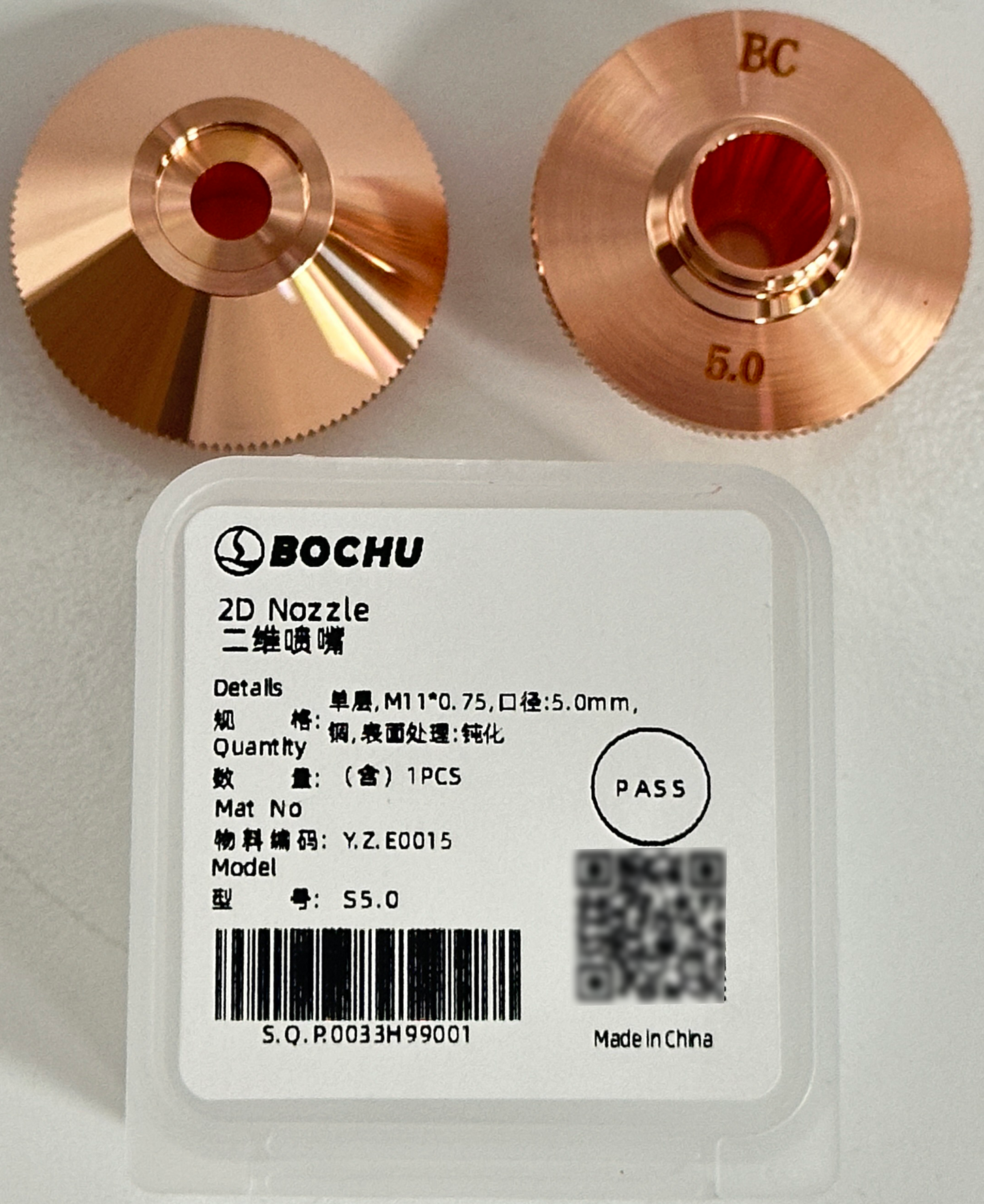 BOCHU BOCI Original Single/Double 2D Nozzles M11*0.75 D28 Pressurized Single 5.0mm（Y.Z.E0015） cutting nozzles
