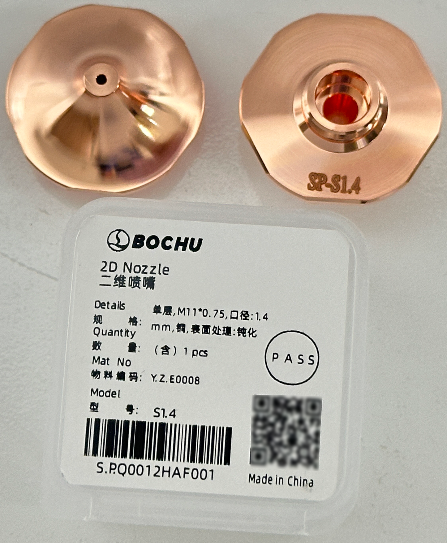 BOCHU BOCI Original Single/Double 2D Nozzles M11*0.75 D28SP Single 1.4mm（Y.Z.E0008） cutting nozzles